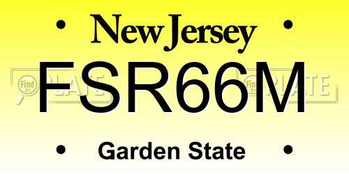 FSR66M New Jersey License Plate