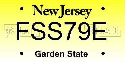 FSS79E New Jersey License Plate