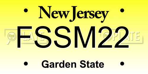 FSSM22 New Jersey License Plate