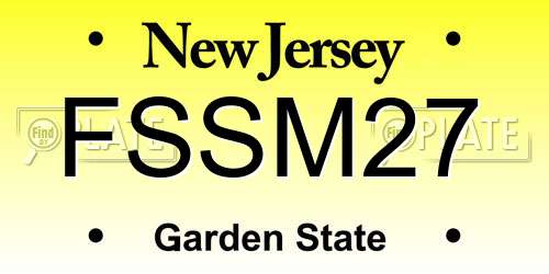 FSSM27 New Jersey License Plate