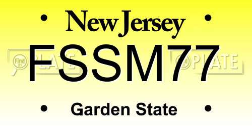 FSSM77 New Jersey License Plate