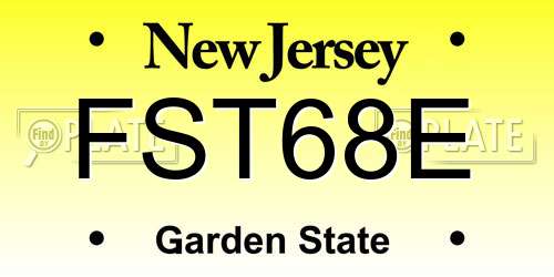 FST68E New Jersey License Plate