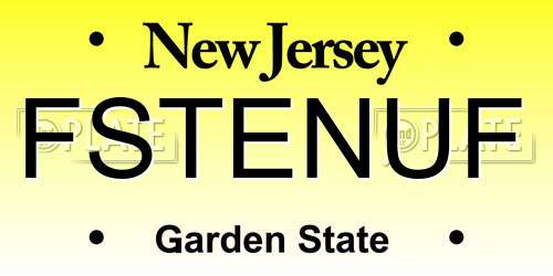 FSTENUF New Jersey License Plate