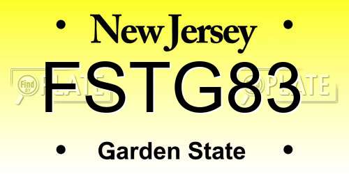 FSTG83 New Jersey License Plate