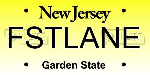FSTLANE New Jersey License Plate