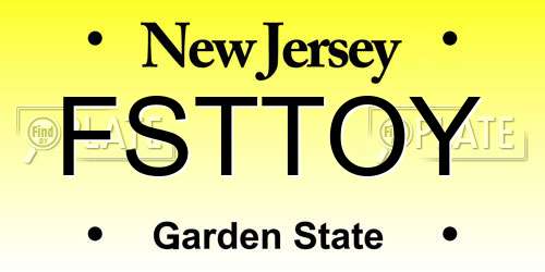FSTTOY New Jersey License Plate
