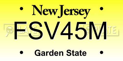 FSV45M New Jersey License Plate