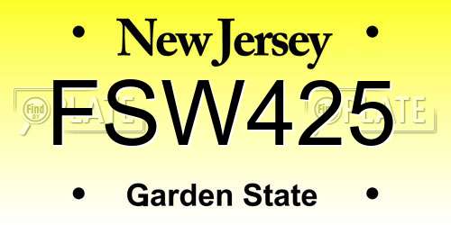 FSW425 New Jersey License Plate