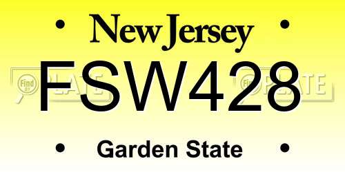 FSW428 New Jersey License Plate