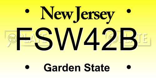 FSW42B New Jersey License Plate