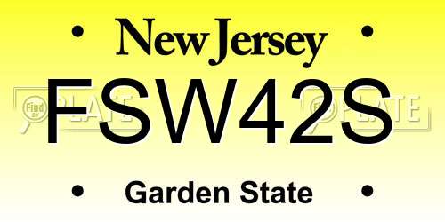 FSW42S New Jersey License Plate