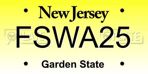 FSWA25 New Jersey License Plate