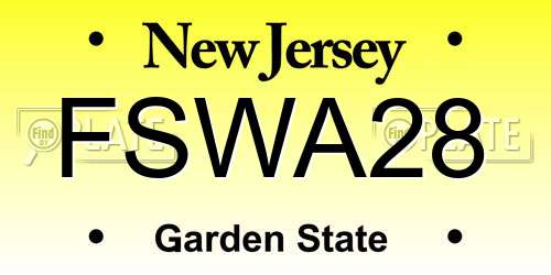 FSWA28 New Jersey License Plate