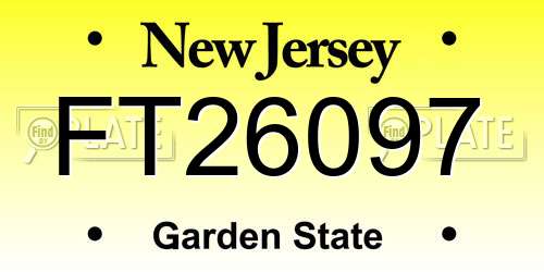 FT26097 New Jersey License Plate