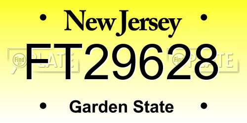 FT29628 New Jersey License Plate