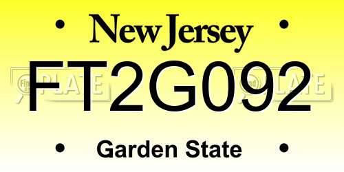 FT2G092 New Jersey License Plate