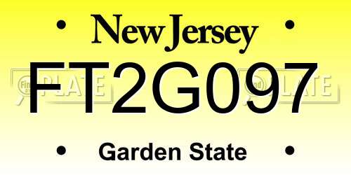 FT2G097 New Jersey License Plate