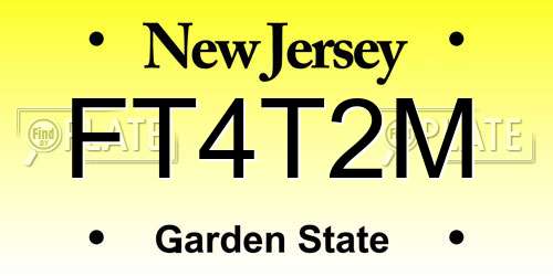 FT4T2M New Jersey License Plate