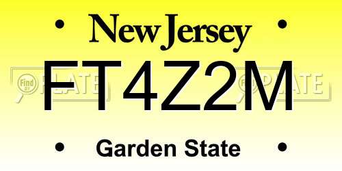 FT4Z2M New Jersey License Plate