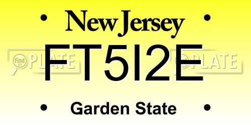 FT5I2E New Jersey License Plate