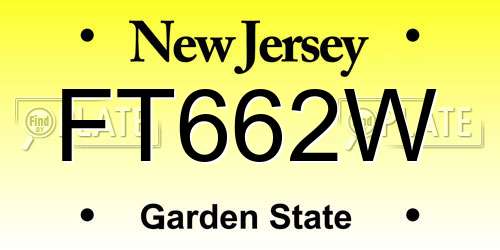 FT662W New Jersey License Plate