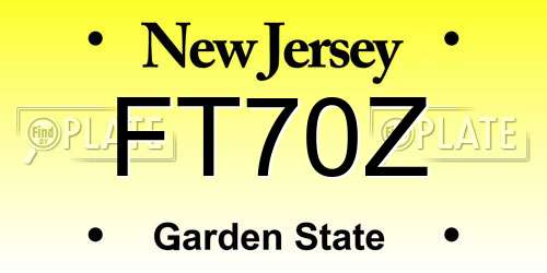 FT70Z New Jersey License Plate