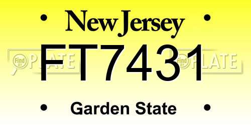 FT7431 New Jersey License Plate