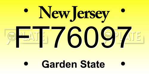 FT76097 New Jersey License Plate