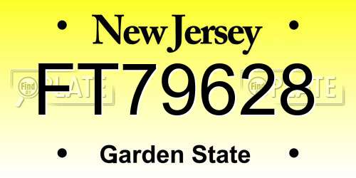 FT79628 New Jersey License Plate
