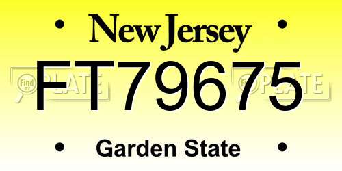 FT79675 New Jersey License Plate