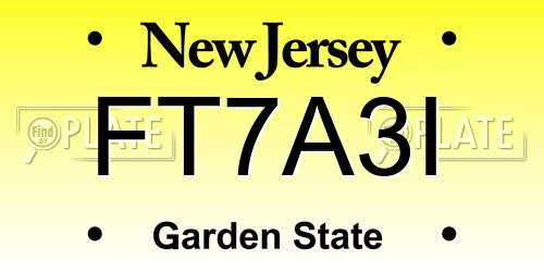 FT7A3I New Jersey License Plate