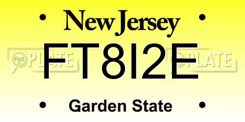 FT8I2E New Jersey License Plate