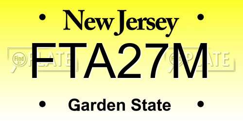 FTA27M New Jersey License Plate