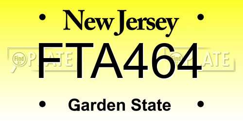 FTA464 New Jersey License Plate
