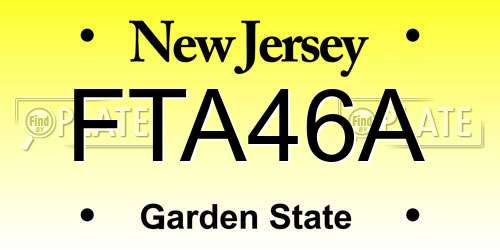 FTA46A New Jersey License Plate