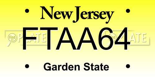 FTAA64 New Jersey License Plate