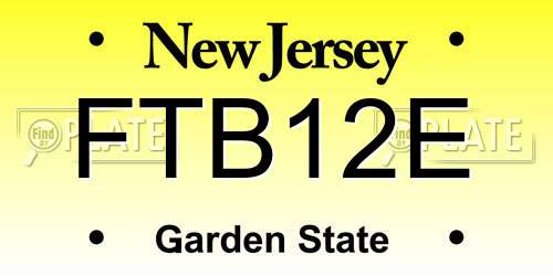 FTB12E New Jersey License Plate