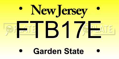FTB17E New Jersey License Plate