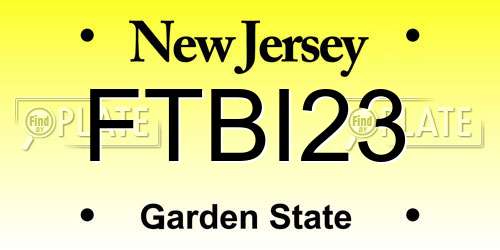 FTBI23 New Jersey License Plate
