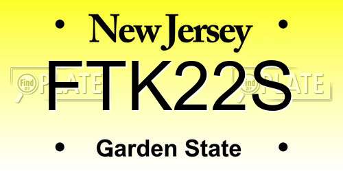 FTK22S New Jersey License Plate