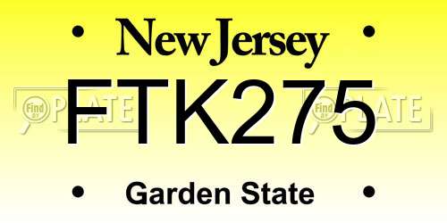 FTK275 New Jersey License Plate
