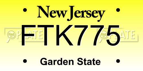 FTK775 New Jersey License Plate