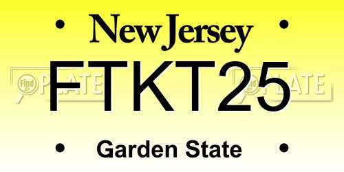 FTKT25 New Jersey License Plate