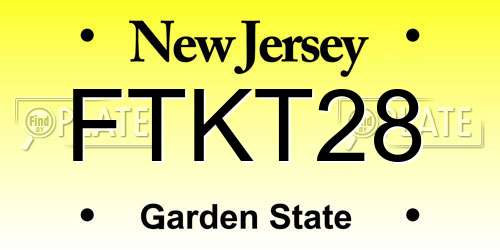 FTKT28 New Jersey License Plate