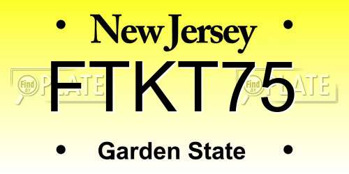 FTKT75 New Jersey License Plate