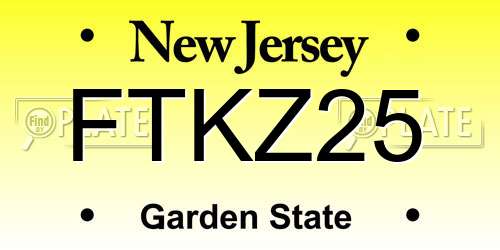 FTKZ25 New Jersey License Plate