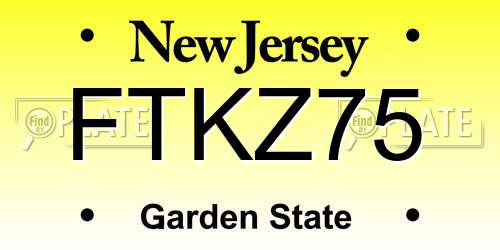 FTKZ75 New Jersey License Plate