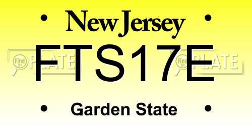FTS17E New Jersey License Plate