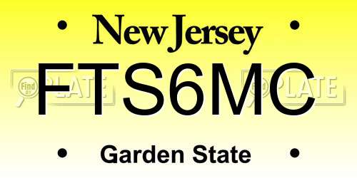 FTS6MC New Jersey License Plate
