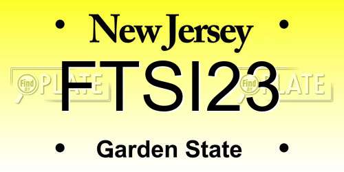 FTSI23 New Jersey License Plate